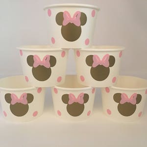 Minnie Mouse pink and gold party snack cups, Pink and Gold Minnie Mouse party, Gold and Pink Minnie Mouse party favors,Minnie Party supplies