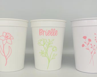 Wildflower Party Cups, Little Wildflower Party Cups, Party Favors, Wild and Onderful, Baby in Bloom, Boho Wildflower, Wild One, Reusable