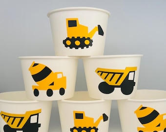 Construction Party Cups, Construction Birthday Party Cups, Construction Party Supplies, Construction party favors, Construction 1st Birthday