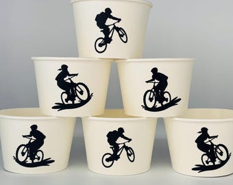 Vasos para fiestas de ciclismo de montaña, vasos para fiestas de ciclismo, vasos para fiestas de cumpleaños de ciclismo, equipo de ciclismo de montaña, suministros para fiestas de ciclismo, recuerdos, desechables