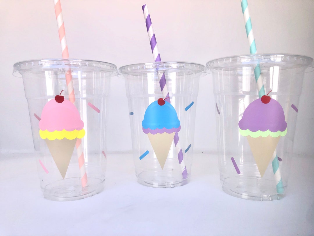 Ice Cream Cups With Dome Lids, Blue Ice Cream Party Cups 6oz. Paper Snack  Cups, Dessert Cups, Treat Cups, Birthday Party, Baby Shower 