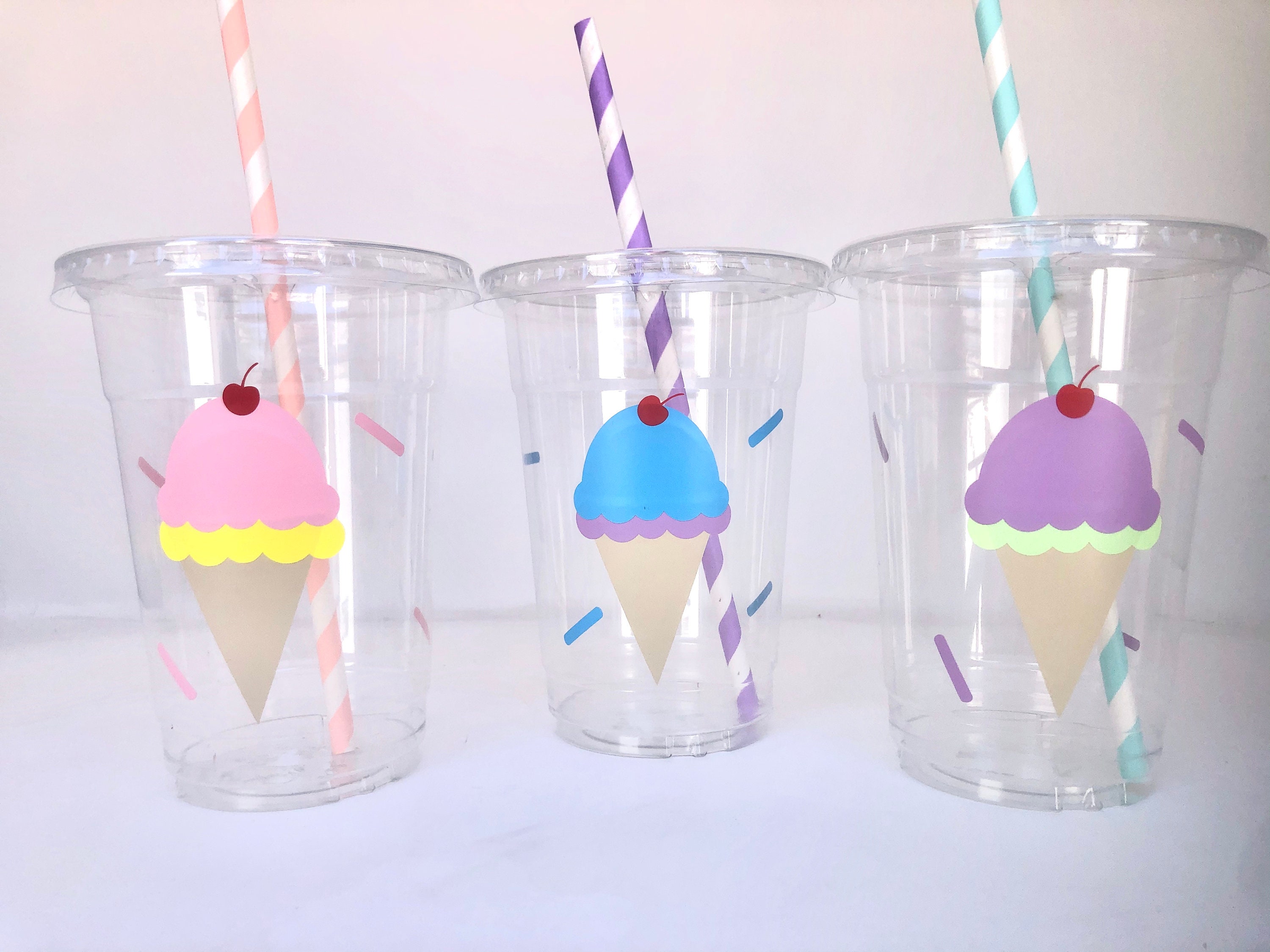 Happy Birthday Cups - 16 oz Cups with Lid & Straw - Thankful Sweets