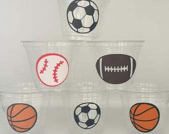 Sports Party Snack cups, Football Party, Sports party supplies, Sports Birthday Party Cups,Sports baby shower cups,Sports Party supply
