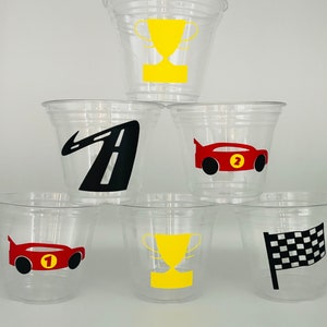 Race Car Party Cups, Race Car Birthday Party, Racing Party Supplies,Party Cups, Race Car Baby Shower, Race car party favors, Race car Favors
