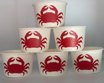 Crab party cups, crab birthday party cups, crab party supplies, ocean party cups, beach party cups