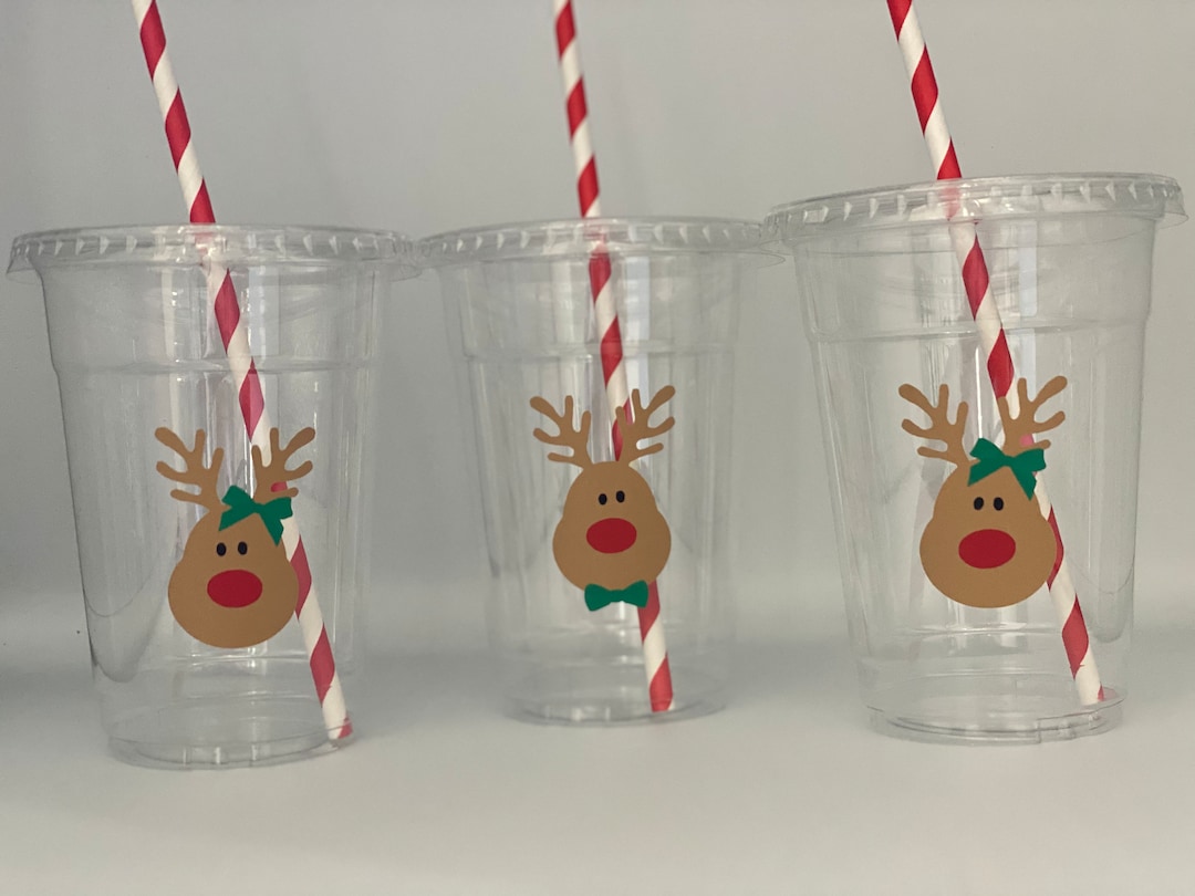 Christmas Party Cups, Reindeer Party, Christmas Party Favors, Family ...
