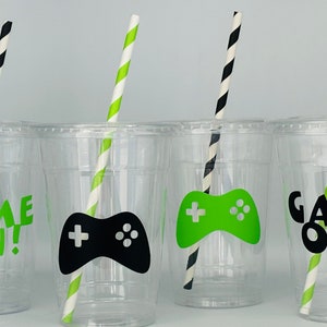 Video Game Party Cups, Gaming Party, Gamer Party Cups, Video Game Birthday Party, Gaming Birthday, Gaming Truck, Party Supplies, Disposable