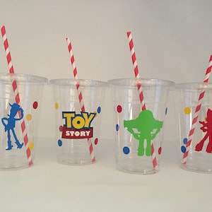 Tazas de fiesta de Toy Story, fiesta de cumpleaños de Toy Story, WoodyParty, fiesta de cumpleaños de Jessie, favores de fiesta de Toy Story, baby shower de Toy Story, desechable imagen 1