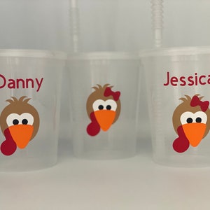 Turkey Party Cups, Turkey Birthday Party, Thanksgiving Party Favors, Thanksgiving tableware, Thanksgiving Kids Table, Thanksgiving favors