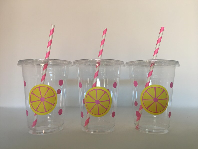 Pink Lemonade Party Cups Pink Lemonade Birthday Party Cups Etsy