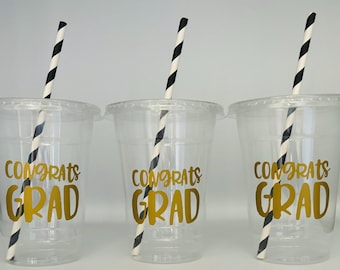 Graduation party cups, High School Graduation Party, Kindergarten Party Cups, Graduation Party Supplies, Grad Party Supplies, Party favors