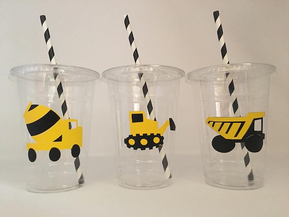 Construction party cups, Construction birthday party, Tool Party, Construction Party Favors, Construction Baby Shower, Disposable