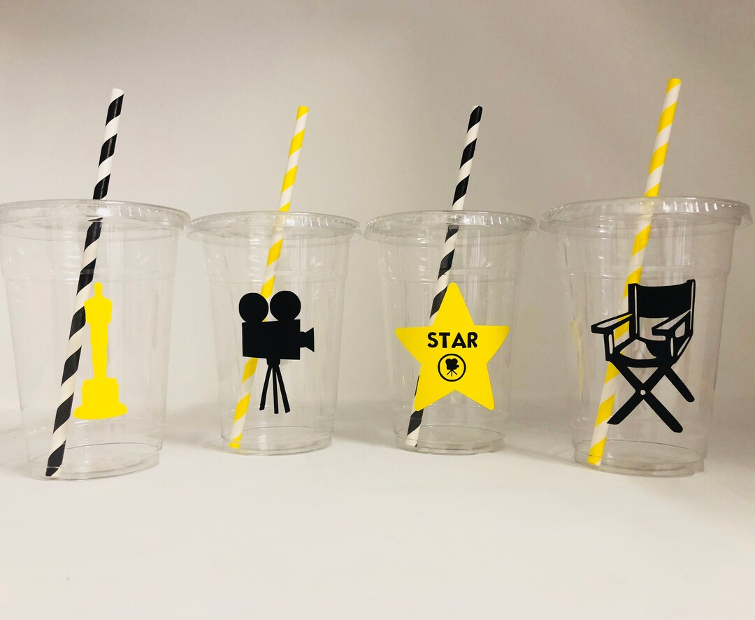 Movie Party Cups, Movie Birthday Cups, Cinema Party Cups, Popcorn Party ...