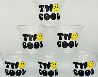 Two Cool Party Cups, 2 Cool Party, Cool Party Favors, Peace Sign, Party Supplies, Party Decorations, Disposable, Snack Cups