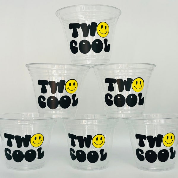 Two Cool Party Cups, 2 Cool Party, Cool Party Favors, Peace Sign, Party Supplies, Party Decorations, Disposable, Snack Cups