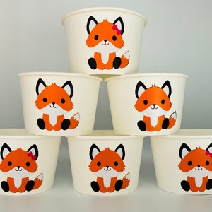 Fox Party Snack Cups, Fox Baby Shower, Woodland Baby Shower Snack Cups, Woodland Party, Fox Birthday Party Cups, Woodland birthday Party
