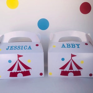 Circus Party Favor boxes, Circus birthday, Carnival party, Carnival birthday Party, Circus Party Supplies, Circus Party favors, 1st Birthday image 4