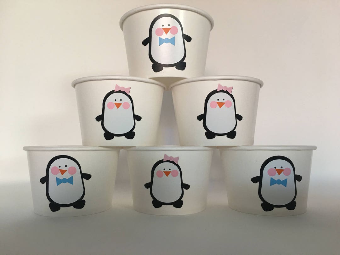 Penguin Party Snack Cups, Penguin Birthday Party Snack Cups, Winter