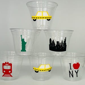 New York Party Cups, New York Birthday party Cups, New York Baby Shower, New York party Supplies, Big City Party Cups, The Big Apple, Subway