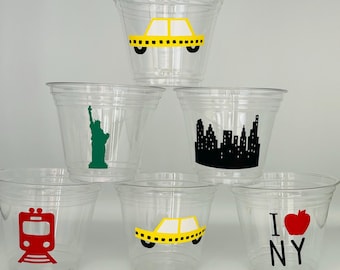 New York Party Cups, New York Birthday party Cups, New York Baby Shower, New York party Supplies, Big City Party Cups, The Big Apple, Subway