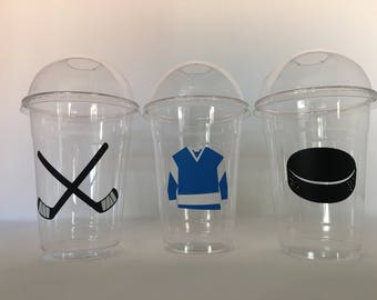 Hockey Party Cups, Hockey Birthday Party Cups, Hockey Baby Shower Cups, Hockey Party Favors, Hockey Party Supplies,Hockey Team Party,Banquet