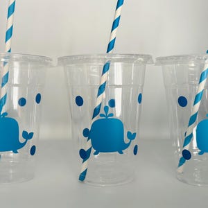 Whale party cups, Whale Birthday Party Cups, Whale Baby shower, Nautical Party Cups, Nautical Baby Shower,Whale party Supplies,Disposable