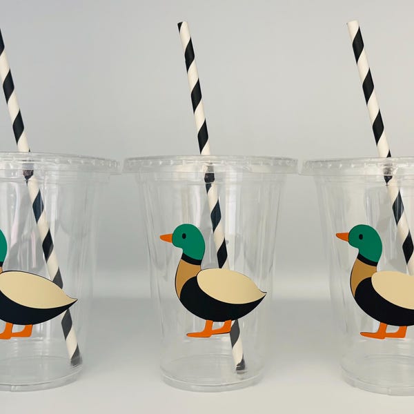 One Lucky Duck, Duck party cups, Duck Party, Duck baby shower, Duck Birthday Party, Duck Birthday cups, Party Supplies, Disposable