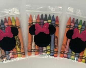 Minnie Mouse Party Favors, Minnie Mouse Crayon Set, Minnie Mouse Birthday Party Favors, Minnie Birthday Party, Minnie Party Favors