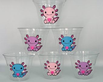 Axolotl Party cups, Axolotl Cups Axolotl Birthday Party, Axolotl Party Favors, Axolotl Baby Shower, Axolotle Party Supplies, Disposable