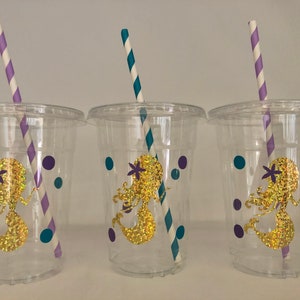 Mermaid party cups, Mermaid Birthday Party Cups, Mermaid Baby Shower Cups,Under the Sea Party cups,Mermaid Party Favors,Mermaid party Supply image 9