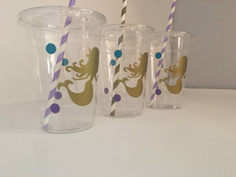 Mermaid party cups, Mermaid Birthday Party Cups, Mermaid Baby Shower Cups,Under the Sea Party cups,Mermaid Party Favors,Mermaid party Supply image 4