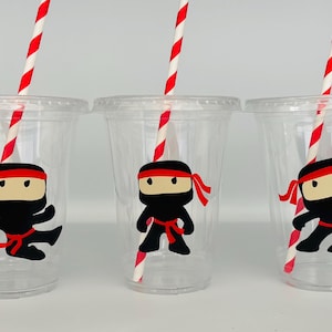 Ninja party cups, Karate party cups, Ninja Birthday party, Ninja Baby Shower, Karate Birthday Party, Ninja Party Favors, Ninja Party Supply