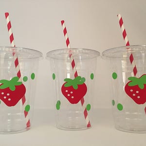 Strawberry party cups, Strawberry Birthday Party, Farmers Market Party, Strawberry Party Favors, Fruit party Cups, Disposable, Berry Sweet