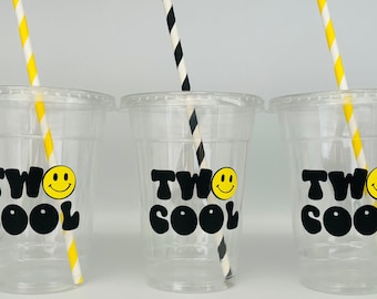 Two Cool Party Cups, Two Cool Birthday Party, 2nd Birthday, Second Birthday, Peace Out, 2 cool, Disposable, Party Favors,