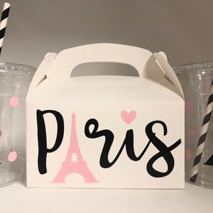 Paris Party Favor Boxes, Paris Birthday Party favors, Paris Party gift, Paris favors, Paris gift box, Bon Voyage Favors,Paris Party Supplies