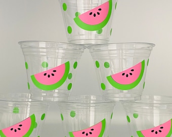 Watermelon Party Cups, Watermelon Birthday Party Cups, Watermelon