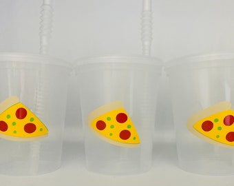Pizza party cups,Slice Slice Baby Party Cups, Cooking Party Cups, Pizza Birthday Party,Cooking Birthday Party,Pizza Party Supply, Reusable