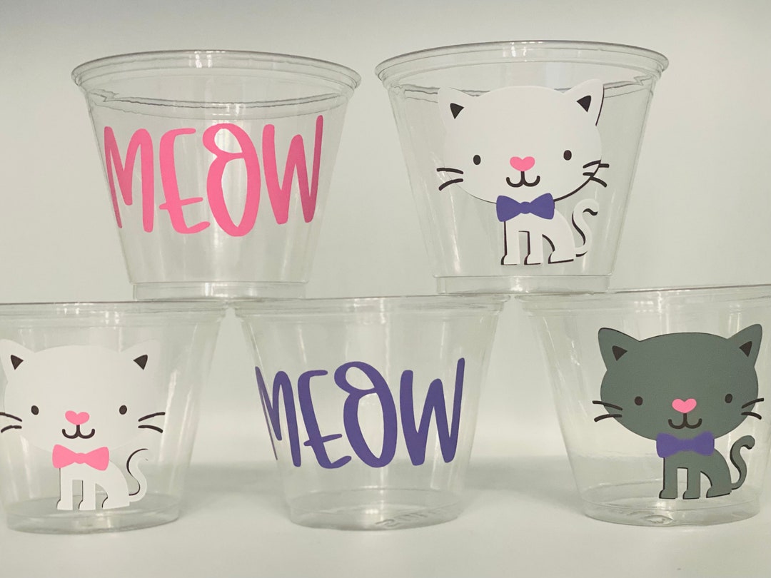 Cat Party Snack Cups, Kitten Party Snack Cups, Cat Birthday Party Cups ...