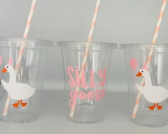 Silly Goose Party Cups, Silly Goose Baby shower, One Silly Goose Party, A new silly goose, Vintage Goose, Disposable