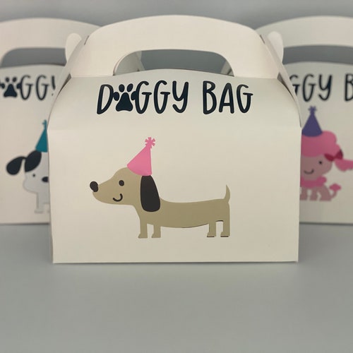 Puppy Pawty Birthday Favor Bag Topper Doggy Bags Dog Etsy