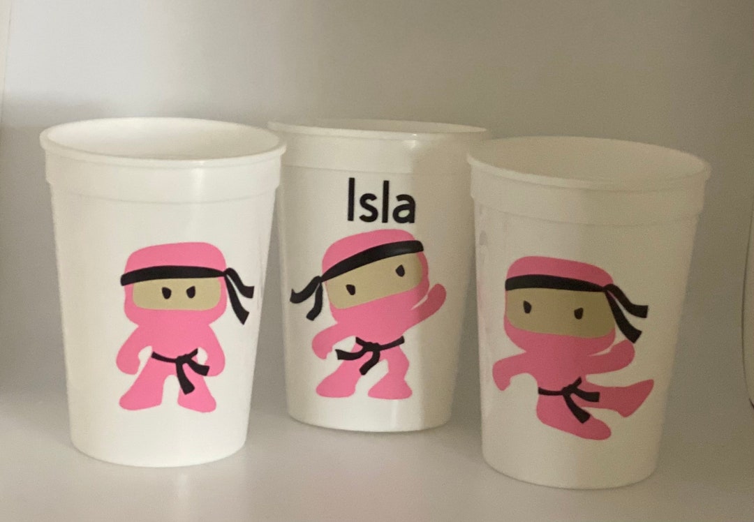 Girl Ninja Party Snack Cups Ninja Birthday Party Snacks Etsy