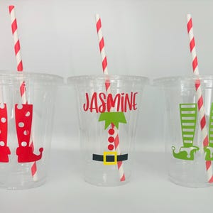 Elf Party Cups, Elf Birthday Party Cups, Christmas Party Cups, Elf Returning Party Cups, Christmas Elf Party Cups, Christmas Eve Party