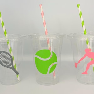 Tennis party Cups, Tennis Birthday Party Cups, Tennis Team Party Cups, Tennis party favors, Tennis Baby shower, Tennis Team Favors