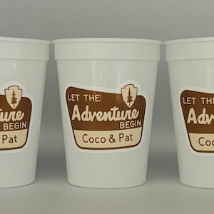 Camping party cups, National Park Party Cups, Outdoor Party Cups, Party favors, Baby Shower, Wedding Shower, Forest Wedding, Reusable Cups