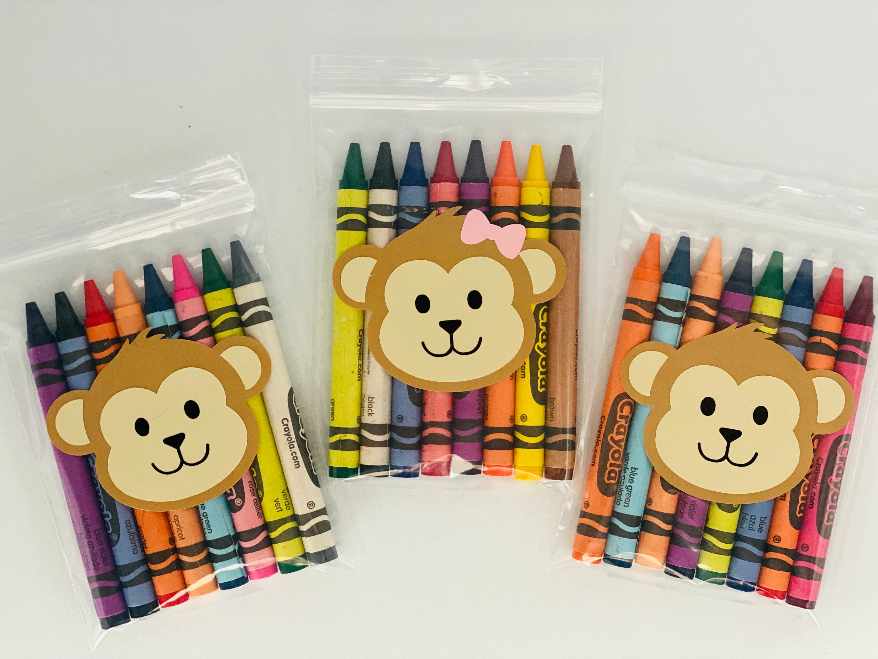 Monkey Crayons, Monkey Party, Party Crayons, Animal Crayons, Zoo Party,  Birthday Favors, Chunky Crayons, Toddler Crayons, Jungle, Kids Gift 