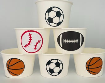 Sports Party Snack cups, Football Party, Sports party supplies, Sports Birthday Party Cups,Sports baby shower cups,Sports Party supply