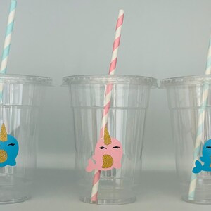 Tasses de fête narval, fête d'anniversaire narval, cotillons narval, tasses de douche de bébé narval, cotillons narval, décoration de fête narval, faveur,