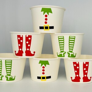 Elf Party Snack Cups, Elf Birthday Party Cups, Christmas Party Cups, Christmas Eve Party Cups, Christmas Morning, Christmas party favor