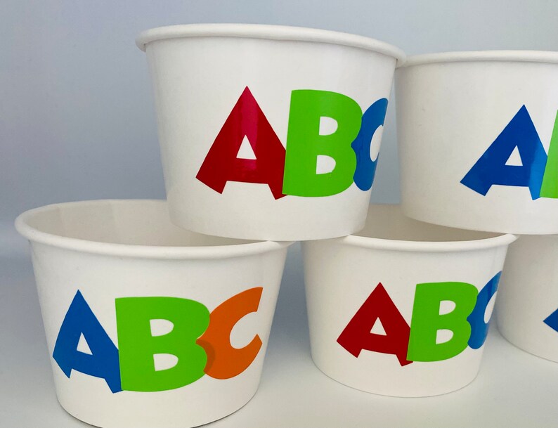 Alphabet Birthday Party Cups, Alphabet Theme Birthday Party, ABC ...