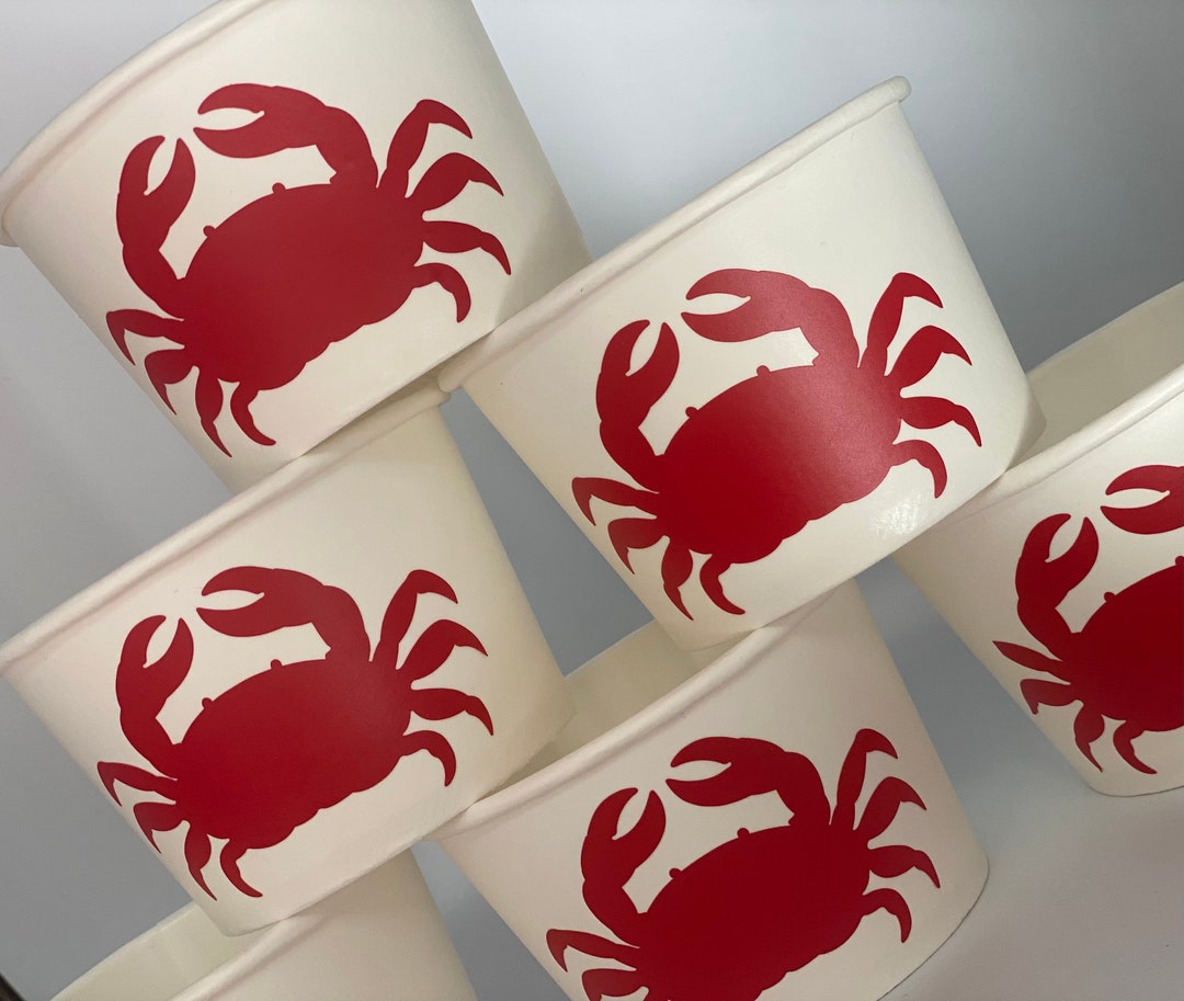 Crab Party Cups Crab Birthday Party Cups Crab Party Etsy